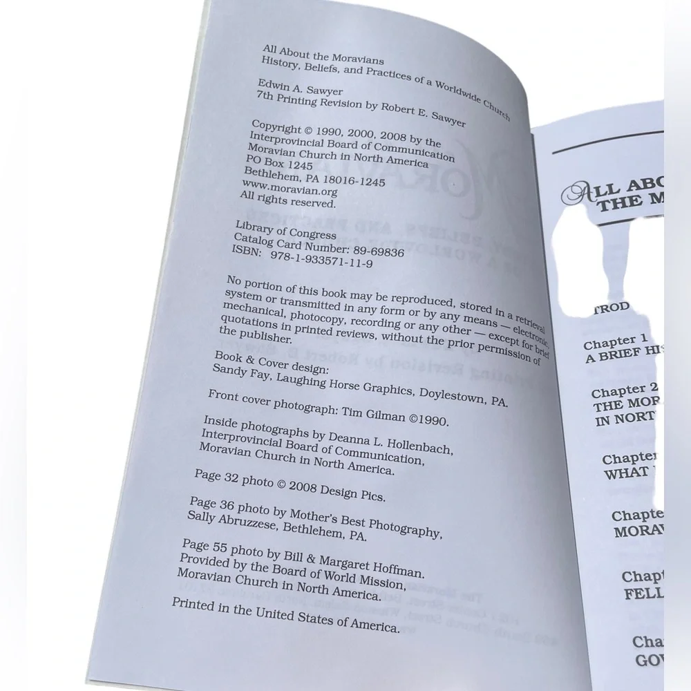 Book All About The Moravians History Beliefs & Practices of a Worldwide Church - Picture 4 of 7